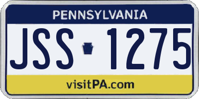 PA license plate JSS1275