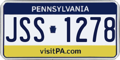 PA license plate JSS1278