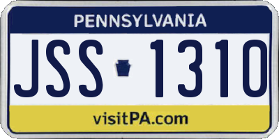 PA license plate JSS1310
