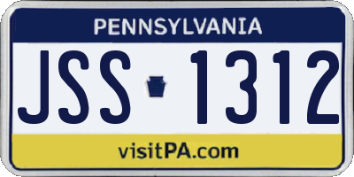PA license plate JSS1312