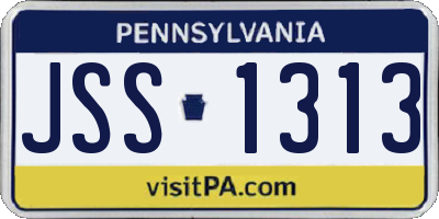PA license plate JSS1313