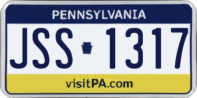 PA license plate JSS1317