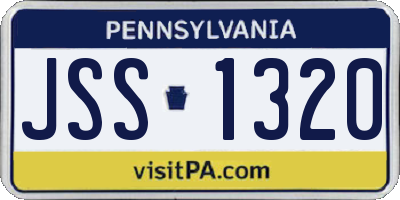 PA license plate JSS1320