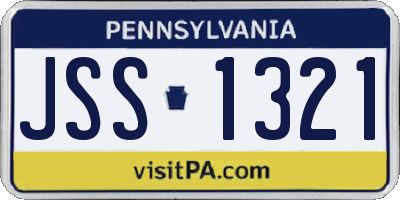 PA license plate JSS1321