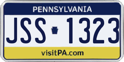 PA license plate JSS1323