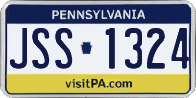 PA license plate JSS1324