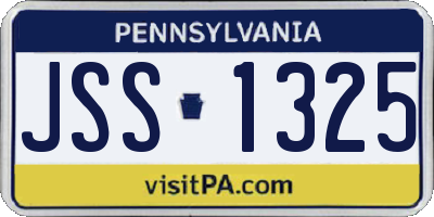 PA license plate JSS1325