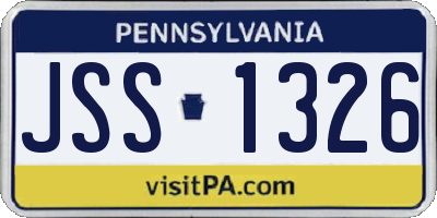 PA license plate JSS1326