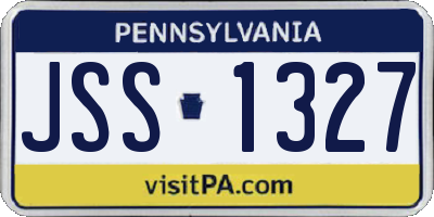 PA license plate JSS1327