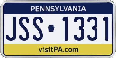 PA license plate JSS1331