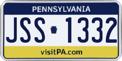 PA license plate JSS1332