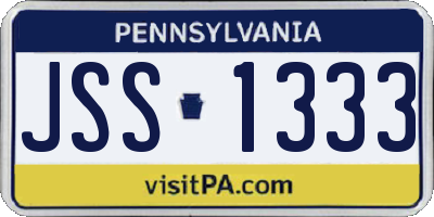 PA license plate JSS1333