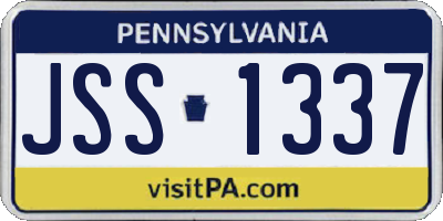 PA license plate JSS1337