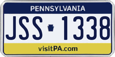 PA license plate JSS1338