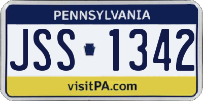PA license plate JSS1342