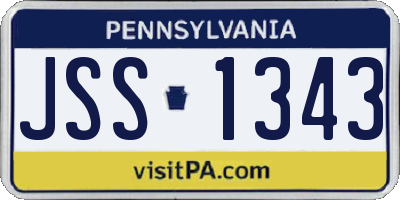 PA license plate JSS1343