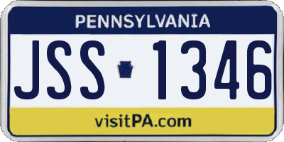 PA license plate JSS1346