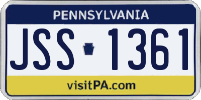PA license plate JSS1361