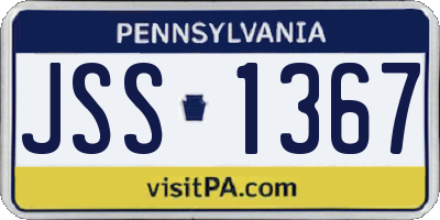 PA license plate JSS1367