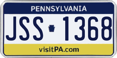 PA license plate JSS1368