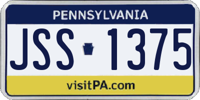 PA license plate JSS1375