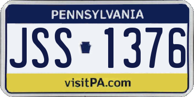 PA license plate JSS1376