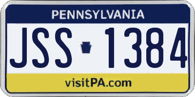 PA license plate JSS1384