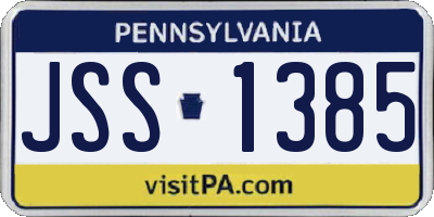 PA license plate JSS1385