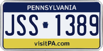 PA license plate JSS1389