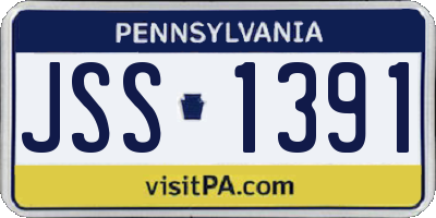 PA license plate JSS1391