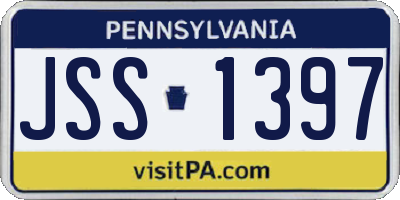 PA license plate JSS1397