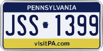 PA license plate JSS1399
