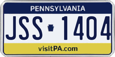 PA license plate JSS1404