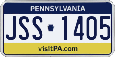 PA license plate JSS1405