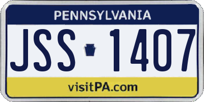 PA license plate JSS1407