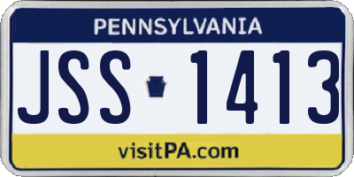 PA license plate JSS1413