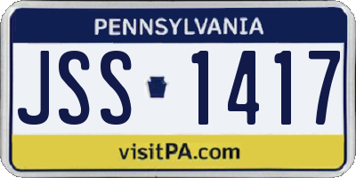 PA license plate JSS1417