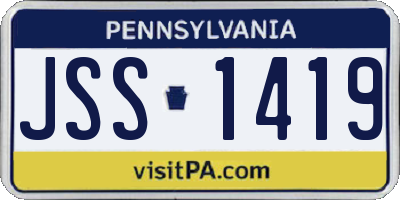 PA license plate JSS1419