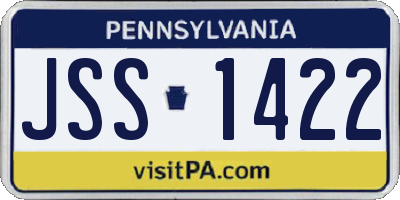 PA license plate JSS1422