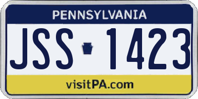 PA license plate JSS1423