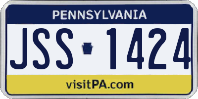 PA license plate JSS1424