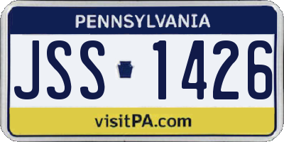 PA license plate JSS1426