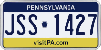 PA license plate JSS1427