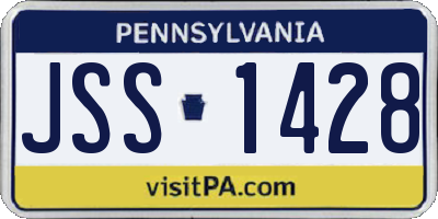 PA license plate JSS1428