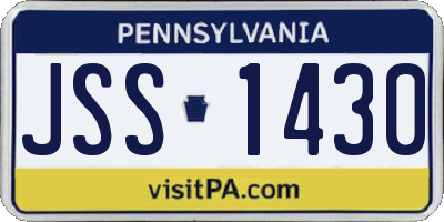 PA license plate JSS1430
