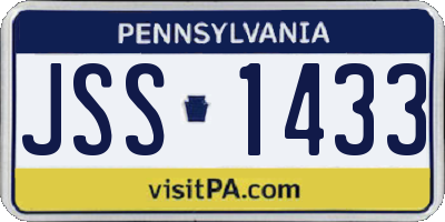 PA license plate JSS1433