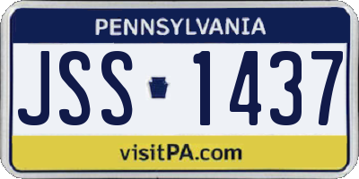 PA license plate JSS1437