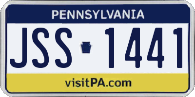 PA license plate JSS1441