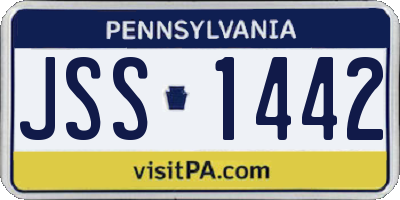 PA license plate JSS1442