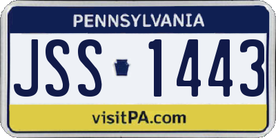 PA license plate JSS1443